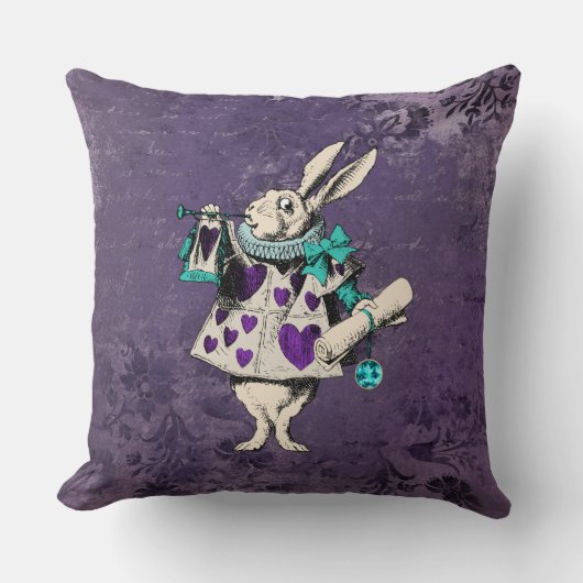 Dark Alice Rabbit Rustic Deep Purple クッション (正面)