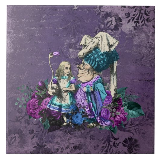 Dark Alice Rustic Deep Purple タイル (正面)