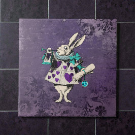 Dark Alice Rustic Deep Purple Rabbit タイル
