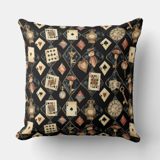 Dark Alice Rustic Pattern クッション (正面)