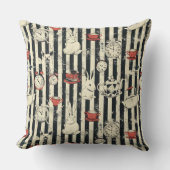 Dark Alice Rustic Striped Pattern クッション (正面)