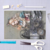 Dark Alice with Books Decompage紙 薄葉紙 (クラフト)