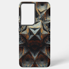 Dark Amber Crystalline Star Fractal - Geometric Samsung Galaxy S21+ケース