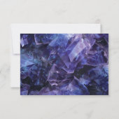 Dark Amethyst Boho Witch Crystals Black Wedding 出欠カード (裏面)