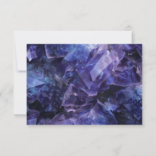 Dark Amethyst Boho Witch Crystals Black Wedding 出欠カード (裏面)