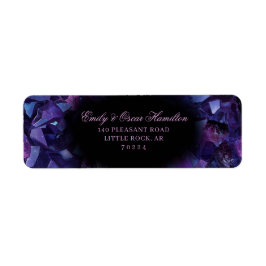 Dark Amethyst Boho Witch Crystals Return Address ラベル