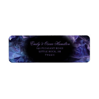 Dark Amethyst Boho Witch Crystals Return Address ラベル