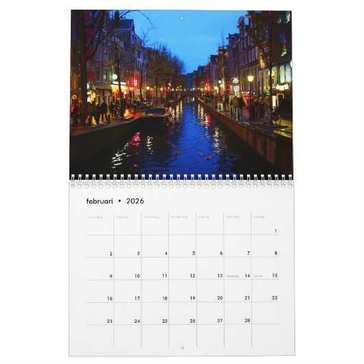 Dark Amsterdam カレンダー (2月 2026)