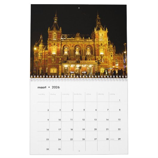 Dark Amsterdam カレンダー (3月 2026)