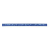 Dark and Ice Blue Simple Text Happy Hanukkah Gift サテンリボン (正面)
