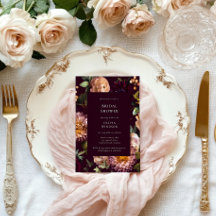 Dark and Moody Burgundy  Floral Bridal Shower 