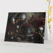 Dark and Moody Gothic Birthday Still Life カード (黄色い花)