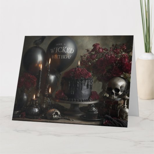 Dark and Moody Gothic Birthday Still Life カード (正面)