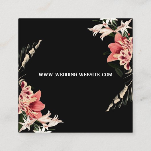 Dark and Moody QR Code Wedding Enclosure Card エンクロージャーカード (裏面)