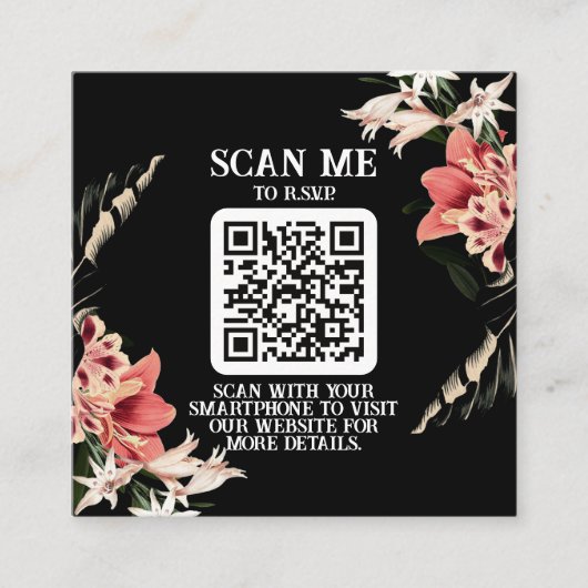 Dark and Moody QR Code Wedding Enclosure Card エンクロージャーカード (正面)