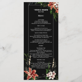 Dark and Moody Wedding Menu Botanical Vintage Goth メニュー