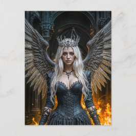 Dark Angel Queen in Candlelit Hall ポストカード