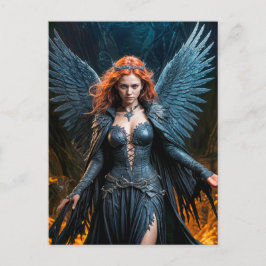 Dark Angel Queen in Candlelit Hall ポストカード