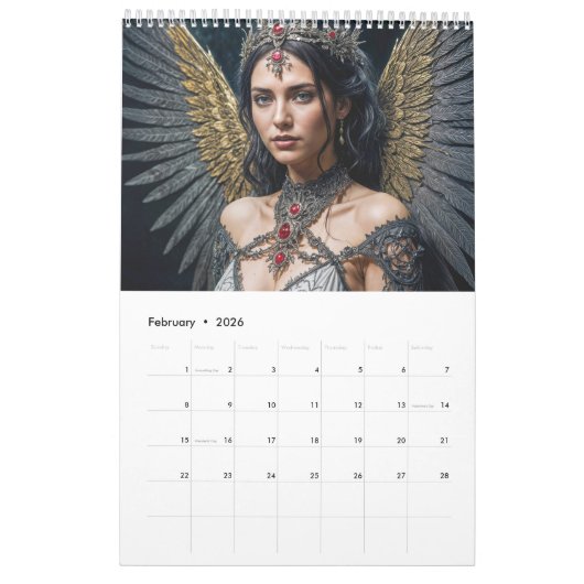 Dark Angel Visions – Gothic Fantasy Calendar 2026 カレンダー (2月 2026)