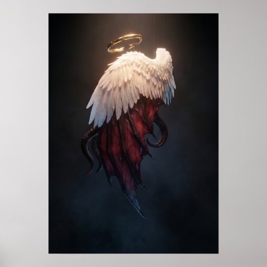 Dark Angel Wings Wall Art – Heavenly & Fallen ポスター (正面)