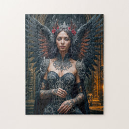 Dark Angel with Crown andバラ ジグソーパズル