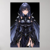 Dark Anime Enchantress in Black Armor ポスター (正面)