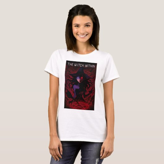 Dark Anime Witch – The Witch Within Horror Tシャツ (正面フル)