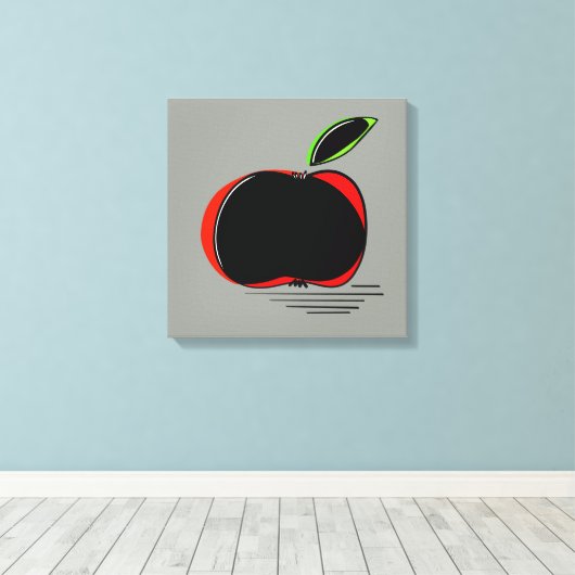 Dark Apple – Minimal Graphic Art  キャンバスプリント (インサイチュ (ウッドフロア))
