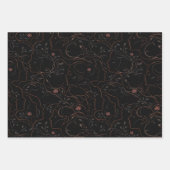 Dark Art Line Faces Wrapping Paper Set ラッピングペーパーシート (正面)