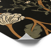 Dark Arts and Crafts Floral Chrysanthemum Art ポスター (角)