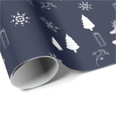 Dark Background Wrapping Paper with Silver Reindee ラッピングペーパー (ロールコーナー)