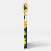 Dark Background Yellow Floral iPhoneケース (左側面)