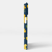 Dark Background Yellow Floral iPhoneケース (右側面)