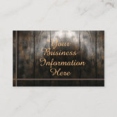 Dark Barn Wood, Boots, Cowboy Hat on a 名刺 (裏面)