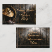 Dark Barn Wood, Boots, Cowboy Hat on a 名刺 (正面/裏面)