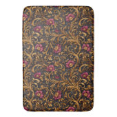 Dark Baroque Floral with Gold Scrolls バスマット (正面縦)