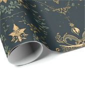 Dark Baroque Gold Ornament Wrapping Paper  ラッピングペーパー (ロールコーナー)