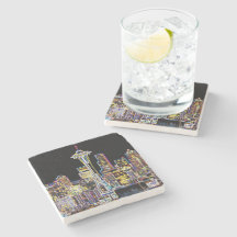 Dark be the Night - Luminous Seattle Skyline