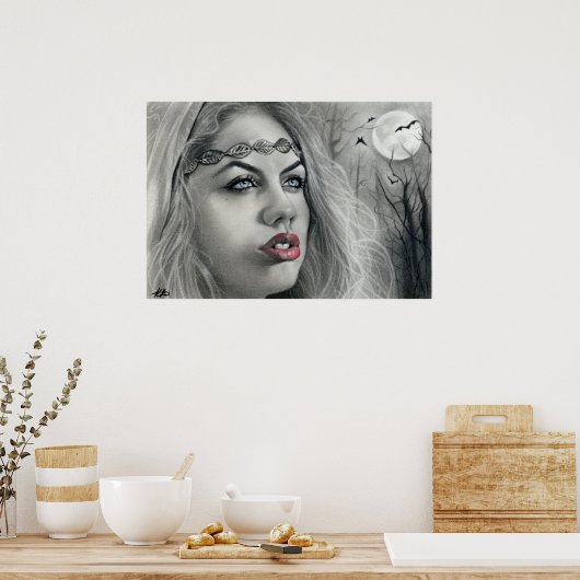 Dark Beauty Moon Shadows Poster ポスター (キッチン)