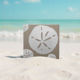 Dark Beige & White Tropical Beach Sand Dollar タイル