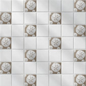Dark Beige & White Tropical Beach Sand Dollar タイル