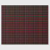  Dark Black and Red Traditional Christmas Tartan ラッピングペーパー (フラット)