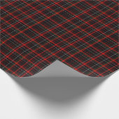  Dark Black and Red Traditional Christmas Tartan ラッピングペーパー (角)