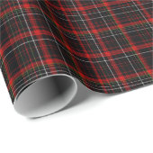  Dark Black and Red Traditional Christmas Tartan ラッピングペーパー (ロールコーナー)