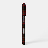  Dark Black and Red Traditional Christmas Tartan iPhoneケース (右側面)