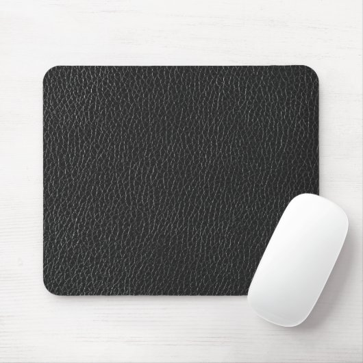 Dark Black Leather Texture Design Office マウスパッド (マウス)