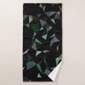 Dark Black triangle mosaic pattern. Geometric illu バスタオル (バスタオル)