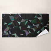 Dark Black triangle mosaic pattern. Geometric illu バスタオル (バスタオル)