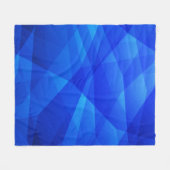 Dark BLUE abstract polygonal. Triangular geometric フリースブランケット (正面(横))