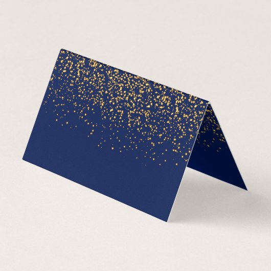 Dark Blue and Gold Confetti | Blank 名刺 (裏面)